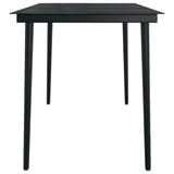 5 Piece Garden Dining Set Black