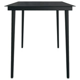 5 Piece Garden Dining Set Black - 45-Degree Angle