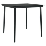 3 Piece Garden Dining Set Grey and Black - 45-Degree Angle