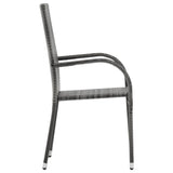 5 Piece Garden Dining Set Grey and Black - Top-Down View
