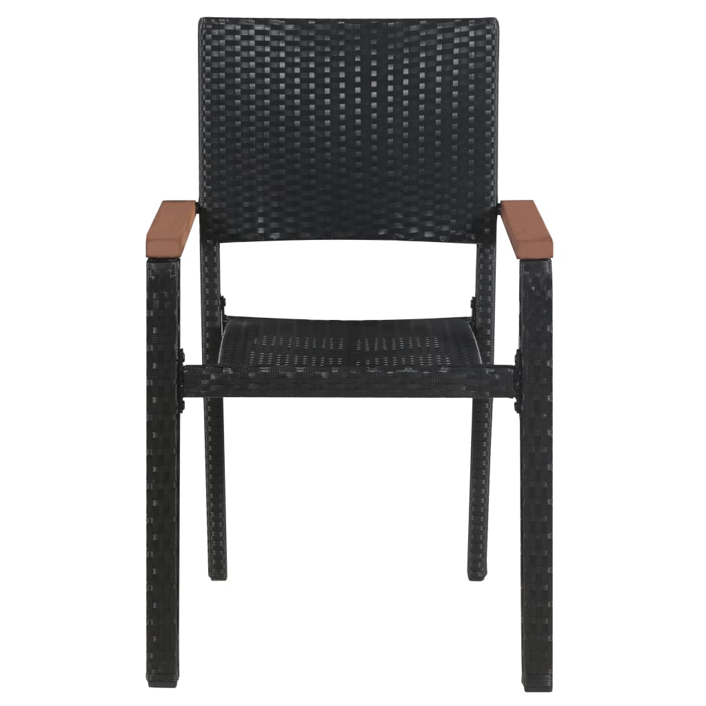7 Piece Garden Dining Set Black