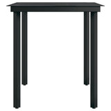 5 Piece Garden Dining Set with Cushions Black - Low Angle