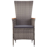 5 Piece Garden Dining Set with Cushions Grey - Top-Down View