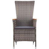 5 Piece Garden Dining Set with Cushions Grey - Top-Down View