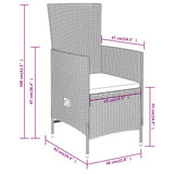 3 Piece Garden Dining Set with Cushions Beige