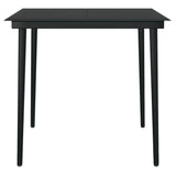 5 Piece Garden Dining Set with Cushions Black