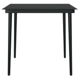 5 Piece Garden Dining Set with Cushions Black - Close-Up Angle