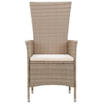 7 Piece Garden Dining Set with Cushions Beige