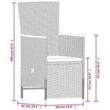 7 Piece Garden Dining Set with Cushions Grey