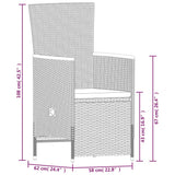 7 Piece Garden Dining Set with Cushions Black - Extra Image