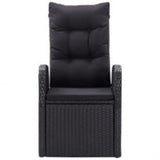 3 Piece Garden Dining Set with Cushions Black