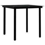 3 Piece Garden Dining Set with Cushions Black