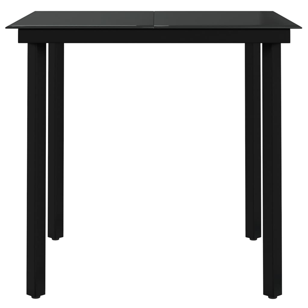 3 Piece Garden Dining Set with Cushions Black