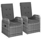 5 Piece Garden Dining Set with Cushions Grey - Side View