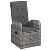 5 Piece Garden Dining Set with Cushions Grey - Top-Down View