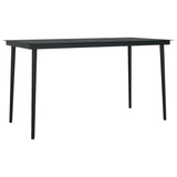 7 Piece Garden Dining Set with Cushions Grey - Rear View