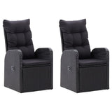 3 Piece Garden Dining Set with Cushions Black