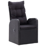 3 Piece Garden Dining Set with Cushions Black