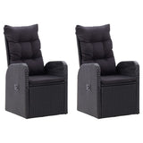 5 Piece Garden Dining Set with Cushions Black - Side View