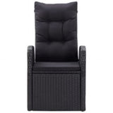 5 Piece Garden Dining Set with Cushions Black - 45-Degree Angle