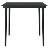 5 Piece Garden Dining Set with Cushions Black