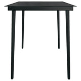 5 Piece Garden Dining Set with Cushions Black - Extra Image