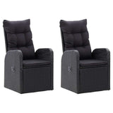 7 Piece Garden Dining Set with Cushions Black
