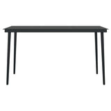 7 Piece Garden Dining Set with Cushions Black