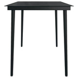 7 Piece Garden Dining Set with Cushions Black - Extra Image