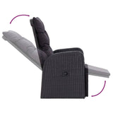 7 Piece Garden Dining Set with Cushions Black - Extra Image