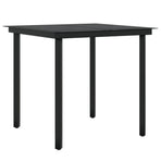3 Piece Garden Dining Set with Cushions Black