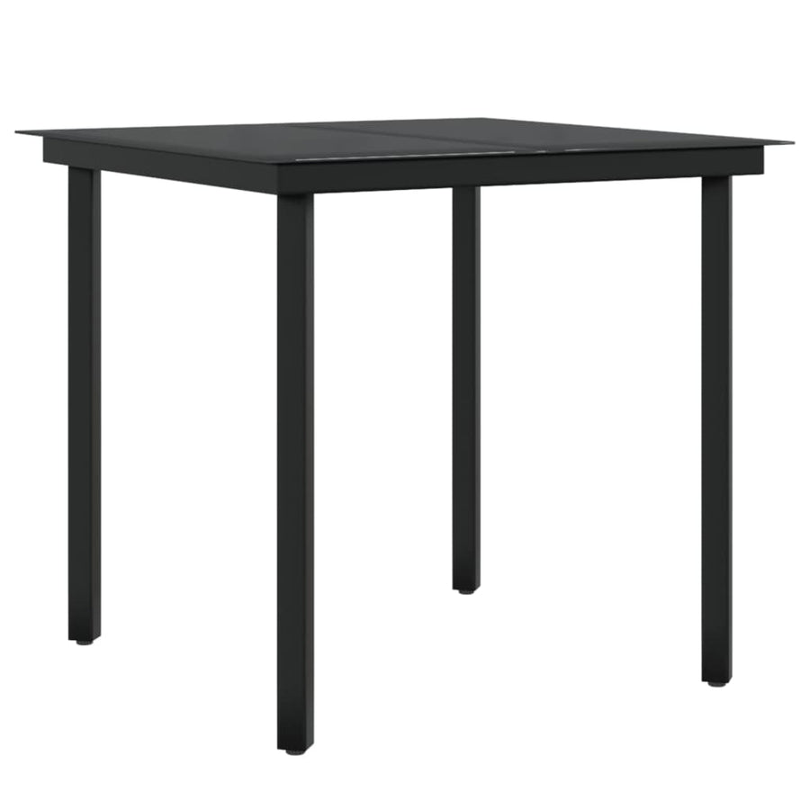 3 Piece Garden Dining Set with Cushions Black