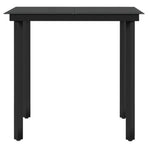 3 Piece Garden Dining Set with Cushions Black