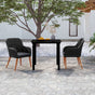 3 Piece Garden Dining Set with Cushions Black
