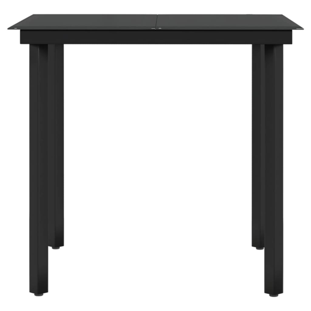 5 Piece Garden Dining Set with Cushions Black