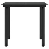 5 Piece Garden Dining Set with Cushions Black