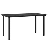 5 Piece Garden Dining Set with Cushions Black - 45-Degree Angle