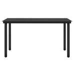 5 Piece Garden Dining Set with Cushions Black