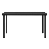 5 Piece Garden Dining Set with Cushions Black - Rear View