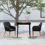 3 Piece Garden Dining Set with Cushions Black