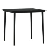 5 Piece Garden Dining Set with Cushions Black - 45-Degree Angle