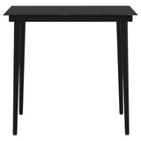 5 Piece Garden Dining Set with Cushions Black - Rear View