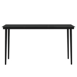 7 Piece Garden Dining Set with Cushions Black - Rear View