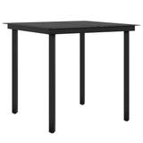 3 Piece Garden Dining Set with Cushions Black - 45-Degree Angle