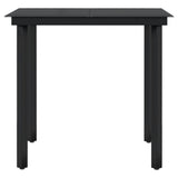 3 Piece Garden Dining Set with Cushions Black