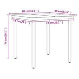 3 Piece Garden Dining Set with Cushions Black