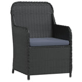 5 Piece Garden Dining Set with Cushions Black - Side View