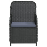 5 Piece Garden Dining Set with Cushions Black - Top-Down View