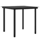 5 Piece Garden Dining Set with Cushions Black - 45-Degree Angle
