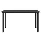 7 Piece Garden Dining Set with Cushions Black - Rear View